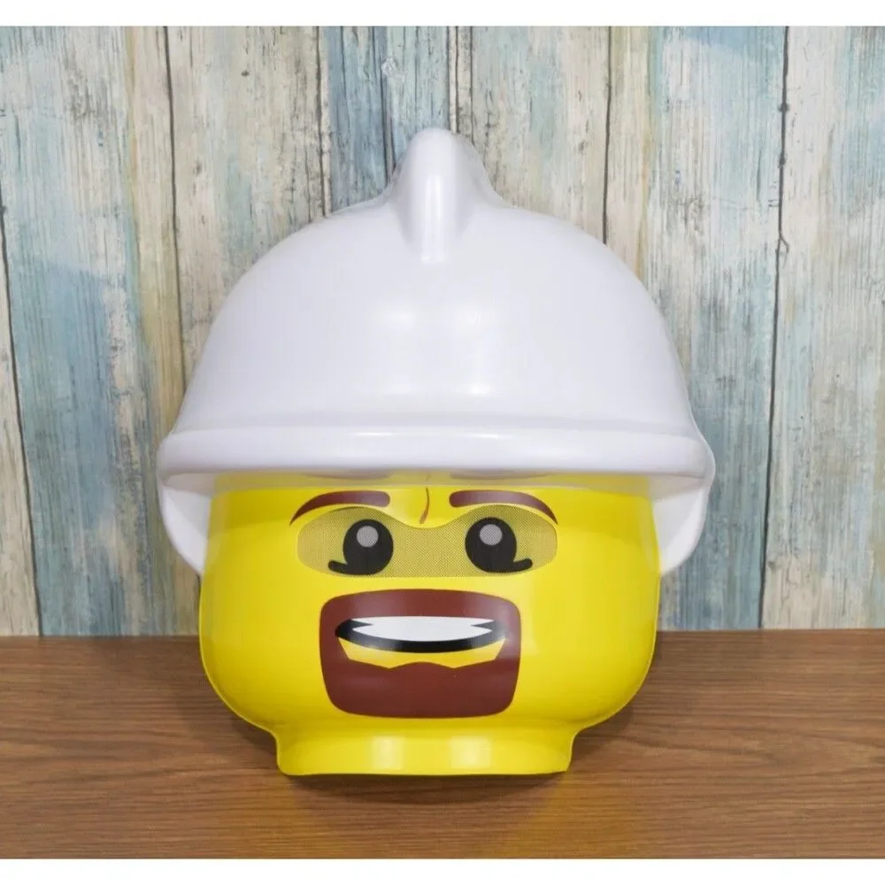 RARE LEGO Minifigure Firefighter Construction Worker Mask Disguise 2017 NWOT